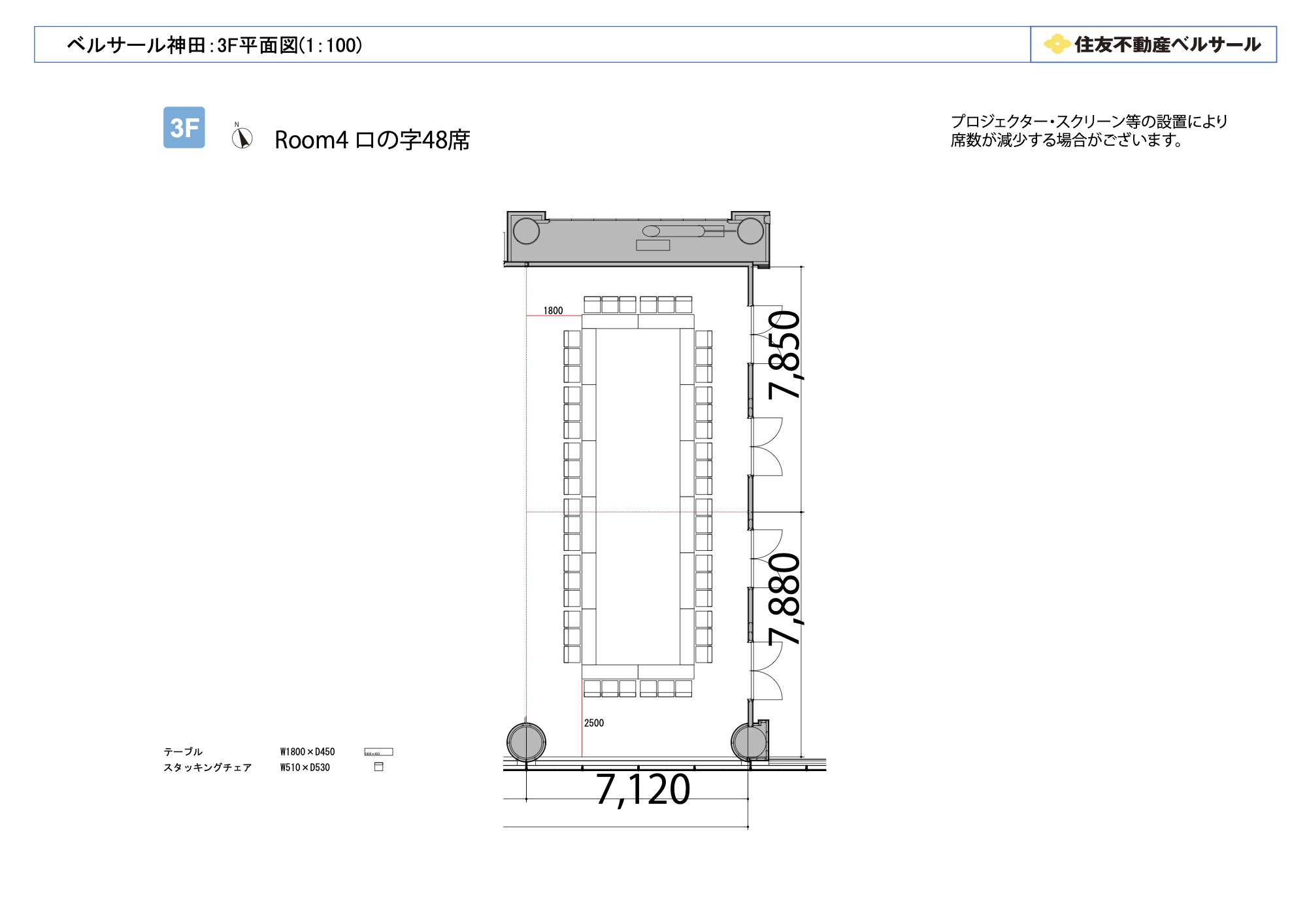 ロの字型 48席