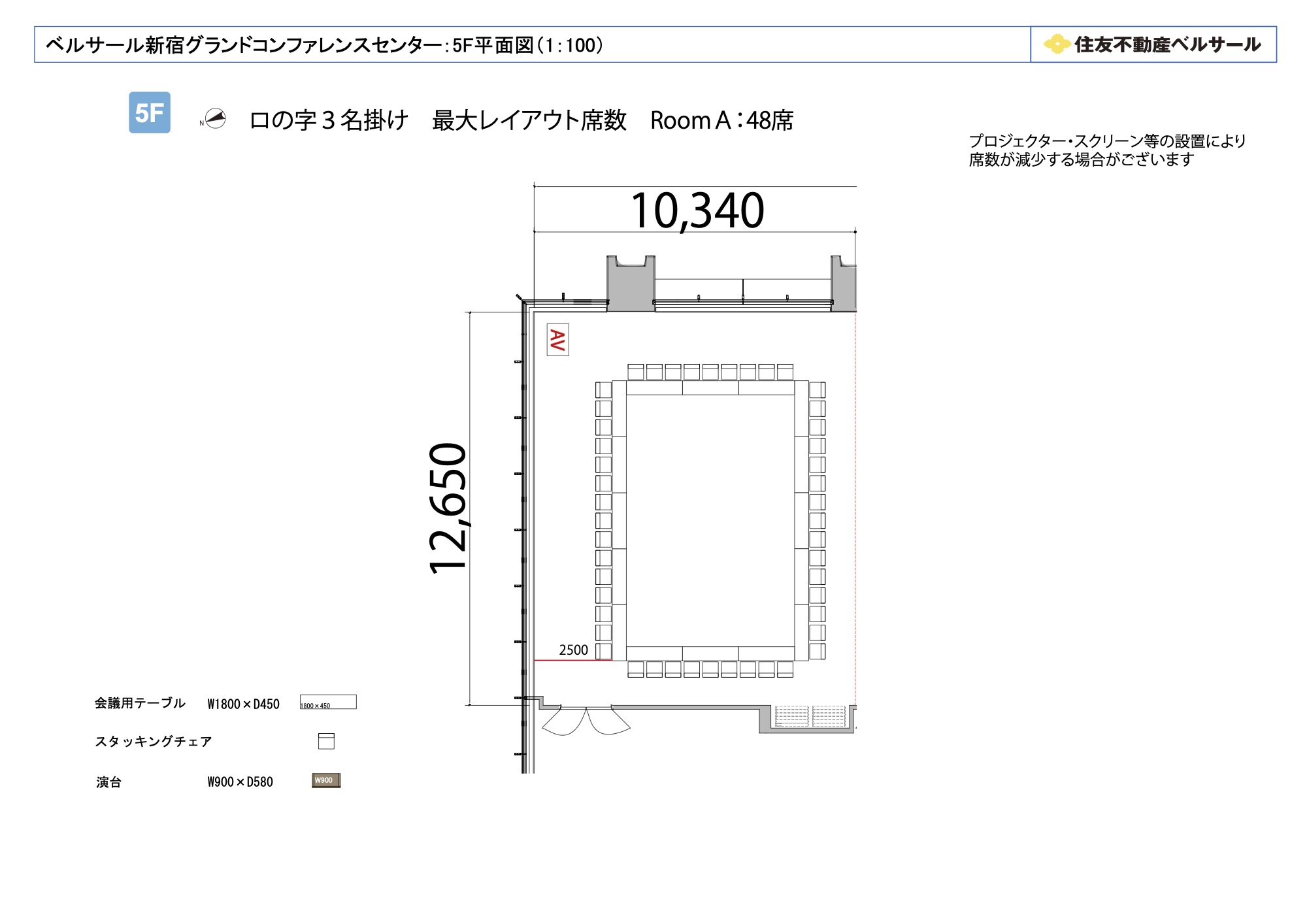 ロの字型 48席