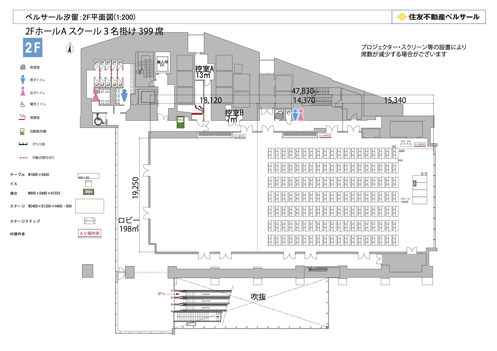 スクール3名掛け 399席