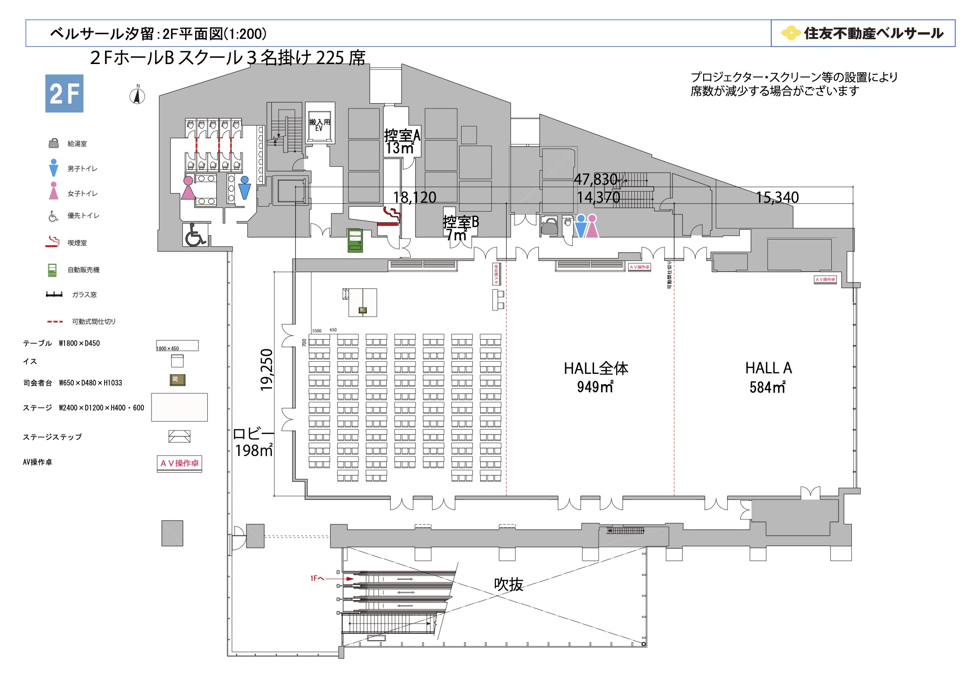 スクール3名掛け 225席